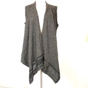 Banana republic southwestern Wool Boho Waterfall Gray black striped Navajo